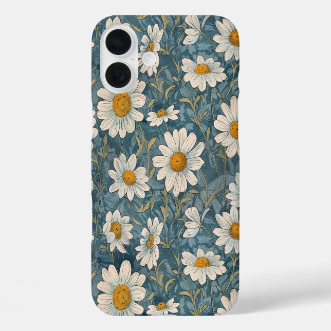 Art Nouveau Shasta Daisies iPhone 16 Plus Hülle (Rückseite)