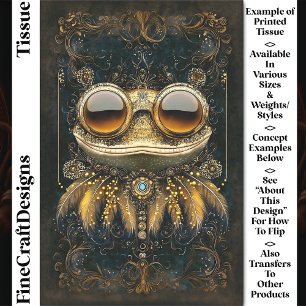 Art Nouveau Skurriler Goldfrosch CM9 Decoupage Seidenpapier