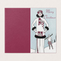 Art Nouveau Snow Queen Merry Weihnachtskarte