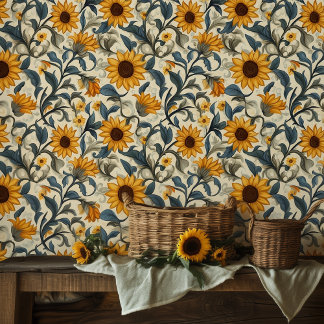 Art Nouveau Sonnenblumen 2'x10' Rolle Tapete