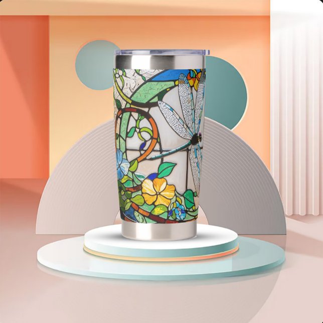 Art Nouveau Stained Glass Look Thermobecher (Von Creator hochgeladen)