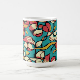 Art Nouveau Stil Floral in gedämpftem Rosa und Bla Kaffeetasse