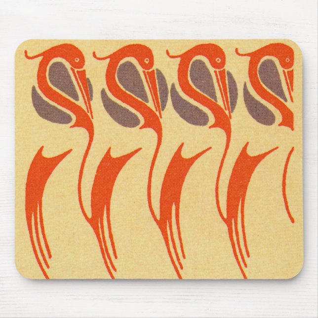 Art Nouveau Storks - Mousepad (Vorne)