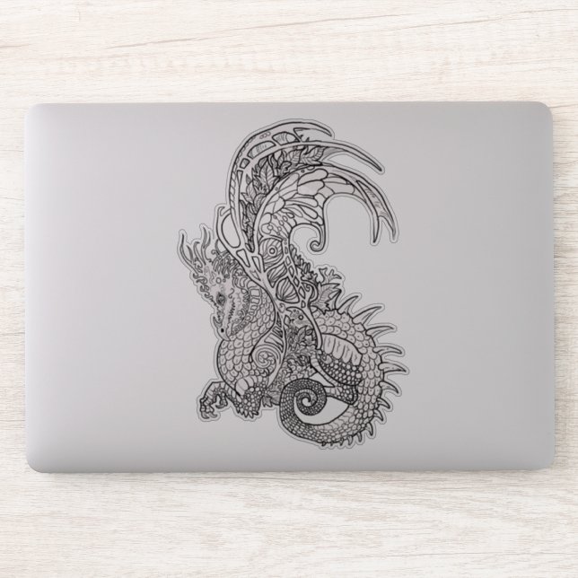 Art Nouveau Style Dragon Aufkleber (Computer)