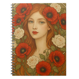 Art nouveau style spiral photo notebook  notizblock