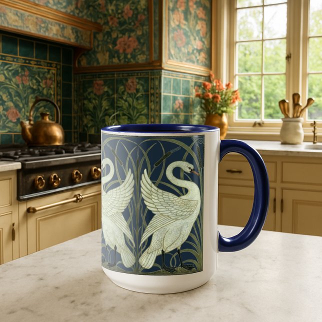 Art Nouveau Swans Frieze Pattern von Walter Crane Tasse (Von Creator hochgeladen)