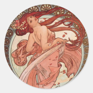 Art Nouveau - Tanz Runder Aufkleber