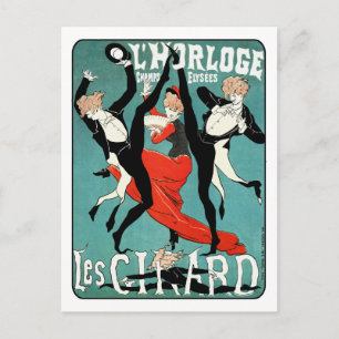 Art Nouveau Tanzbild von Jules Cheret Postkarte