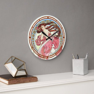 Art Nouveau-Tänzerin aus der viktorianischen Ära v Große Wanduhr