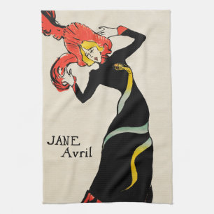 Art Nouveau Tänzerin Jane Avril von Toulouse Lautr Geschirrtuch