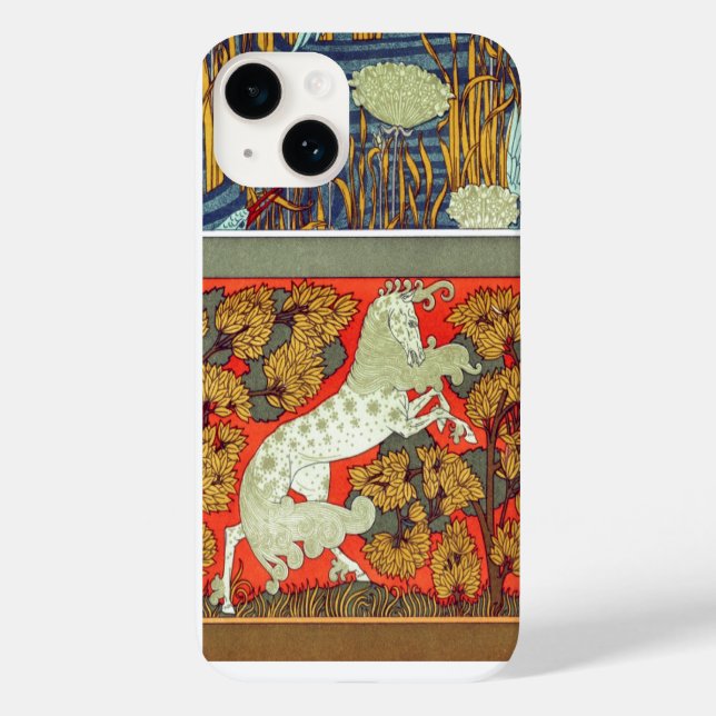 Art Nouveau Textil Königspferd Verneuil Case-Mate iPhone 14 Hülle (Rückseite)