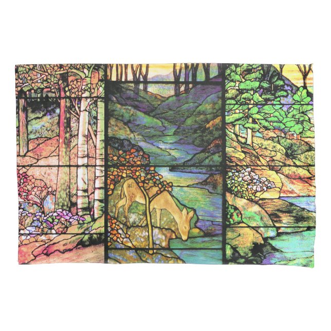 Art Nouveau Tiffany verketteter Glass Pillowcase Kissenbezug (Vorderseite)