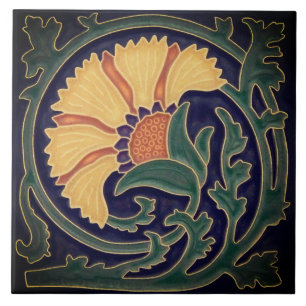 Art Nouveau Tile - Blumendesign Fliese