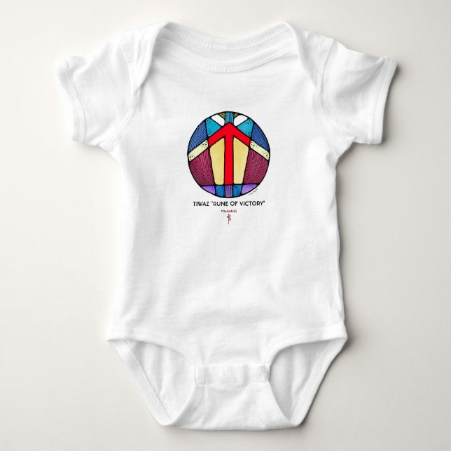 Art Nouveau Tiwaz - Rune of Victory Baby Strampler (Vorderseite)
