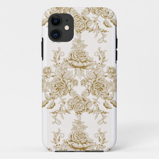 Art nouveau,Toile,floral,pattern,beige,chic,elegan Case-Mate iPhone Hülle (Rückseite)