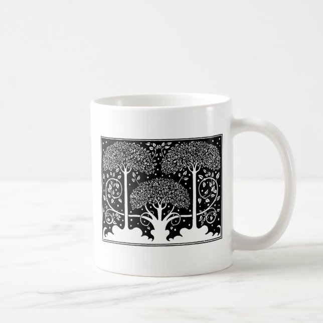 Art Nouveau Tree Beardsley Muster Kaffeetasse (Rechts)