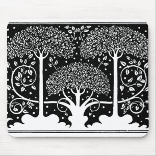 Art Nouveau Tree Beardsley Muster Mousepad