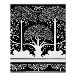 Art Nouveau Tree Beardsley Muster Poster