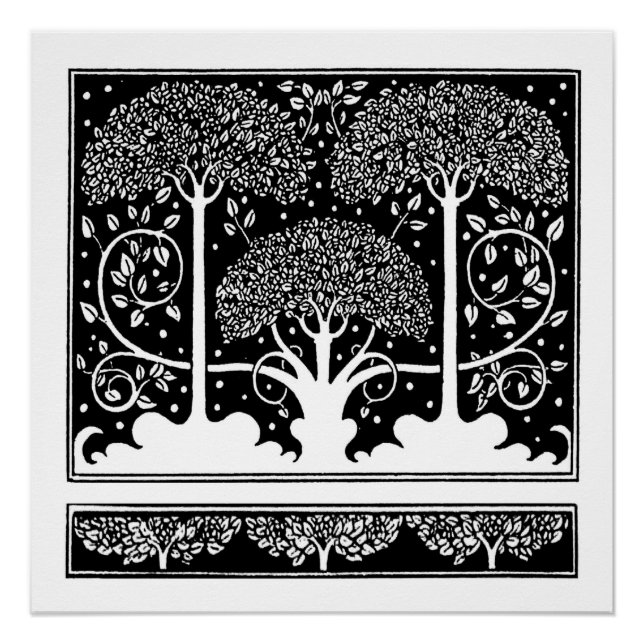 Art Nouveau Tree Beardsley Muster Poster (Vorderseite)