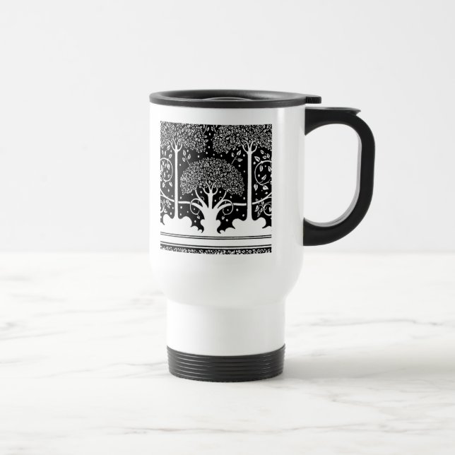 Art Nouveau Tree Beardsley Muster Reisebecher (Rechts)