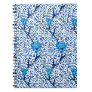 Art Nouveau Tulip Damask, Cobalt Blue Notizblock