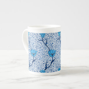 Art Nouveau Tulip Damask, Cobalt Blue Prozellantasse