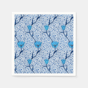 Art Nouveau Tulip Damask, Cobalt Blue Serviette