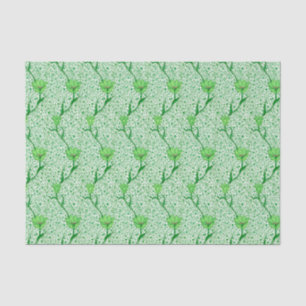 Art Nouveau Tulip Damask, Emerald Green Seidenpapier