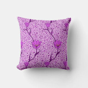 Art Nouveau Tulip Damask, Violet und Orchid Kissen