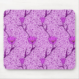 Art Nouveau Tulip Damask, Violet und Orchid Mousepad