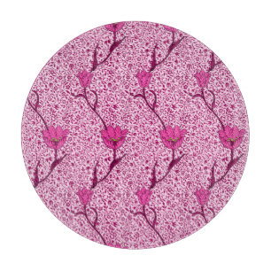 Art Nouveau Tulip Damask, Wine & Fuchsia Pink Schneidebrett