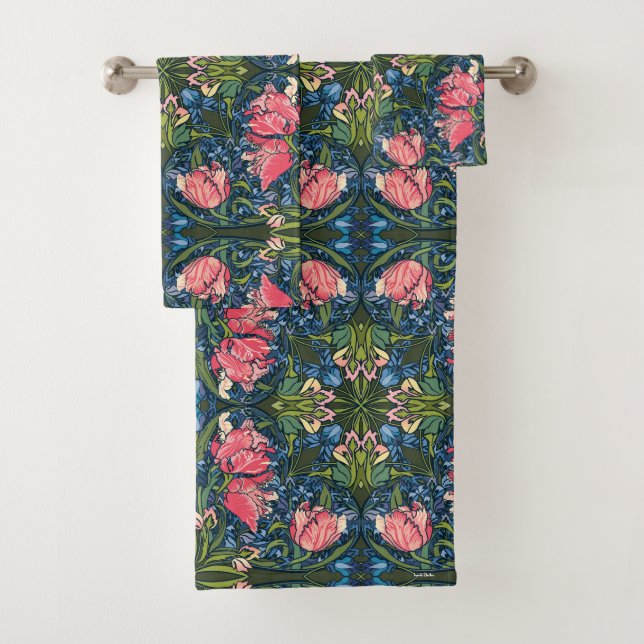 Art Nouveau Tulip Garden Badhandtuch Set (Insitu)