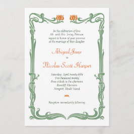 Art Nouveau Tulips Einladung