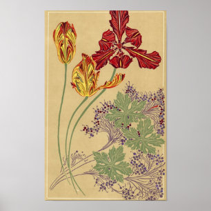 Art Nouveau Tulips Poster