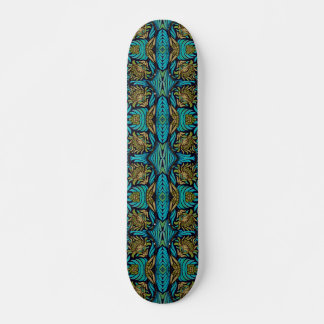 Art Nouveau Turquoise Blue Floral Muster Skateboard