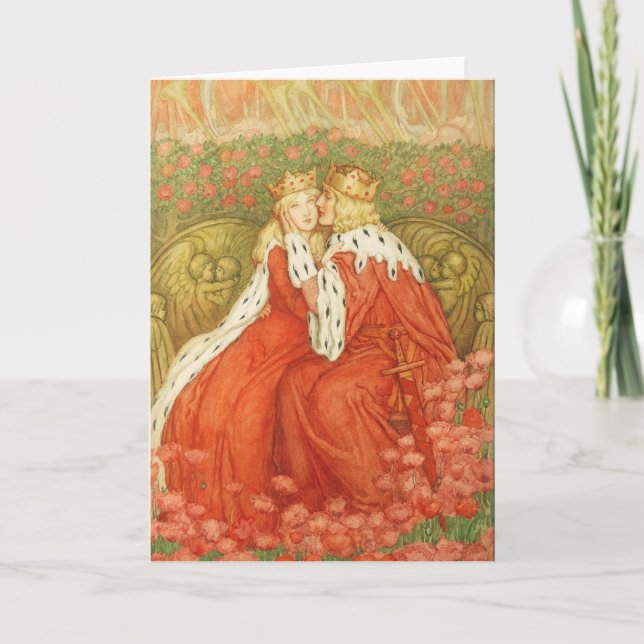 Art Nouveau Valentine Feiertagskarte (Vorderseite)