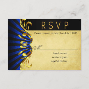 Art Nouveau Vegas UAWG   Goldblau RSVP Karte