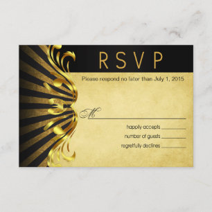 Art Nouveau Vegas UAWG   Goldschwarz RSVP Karte