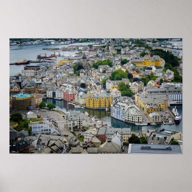 Art Nouveau ville Alesund, Norvège poster (Devant)