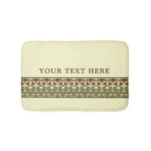 Art Nouveau Vintag Floral Border Friede Badematte