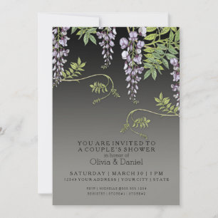 Art Nouveau Vintag Wisteria Florale Paare Dusche Einladung