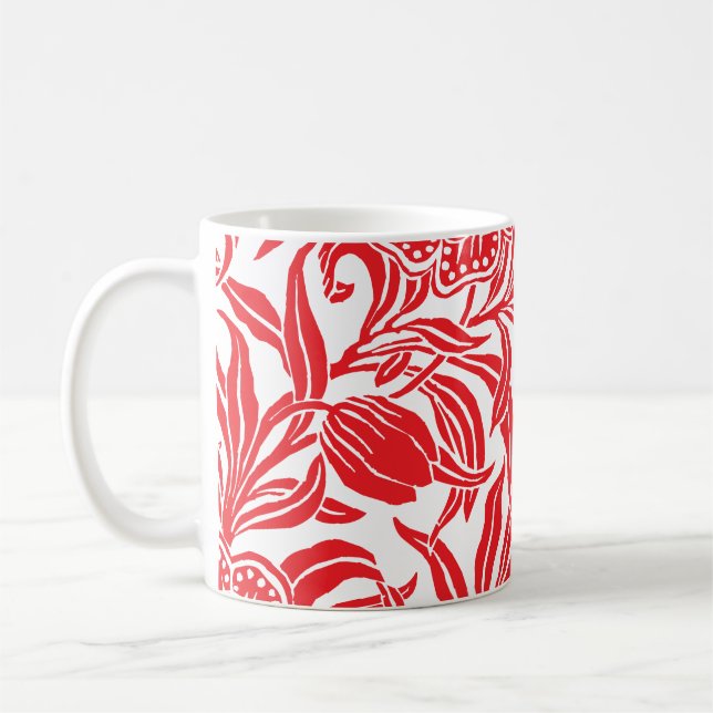 Art Nouveau Vintage Botanical Floral Pattern  Kaffeetasse (Links)