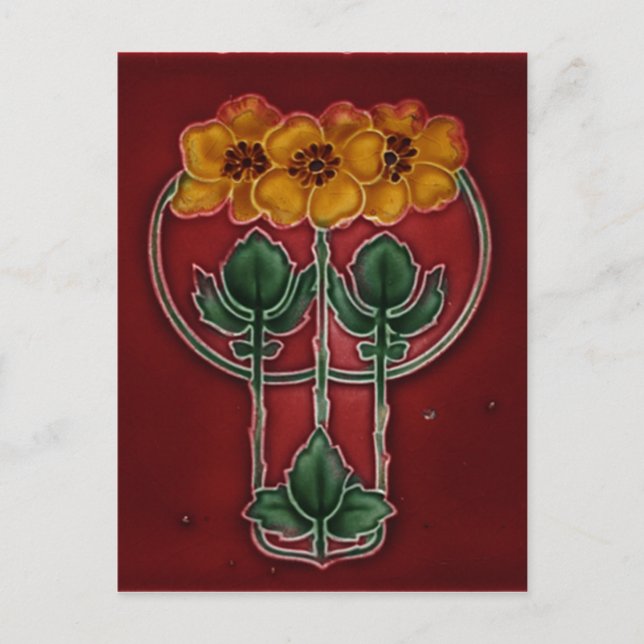 Art Nouveau Vintages Design Postfach Postkarte (Vorderseite)