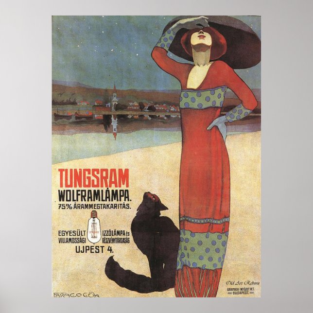 Art Nouveau Vintages Werbeplakat Poster (Vorne)