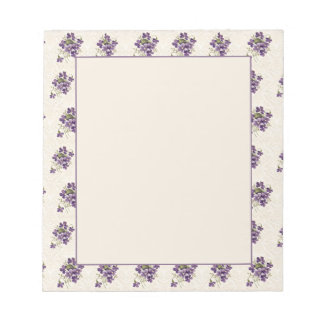 Art Nouveau Violet Floral Pattern Notizblock