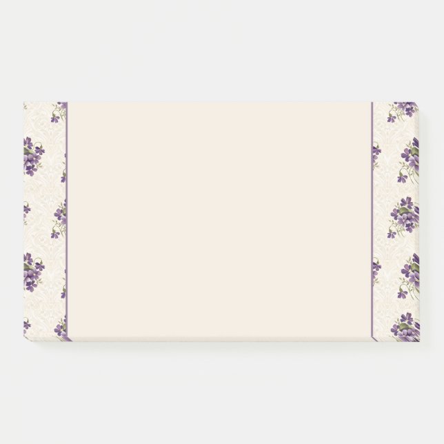 Art Nouveau Violet Floral Pattern Post-it Klebezettel (Vorderseite)