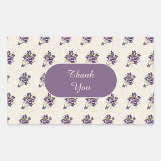 Art Nouveau Violet Floral Pattern Rechteckiger Aufkleber