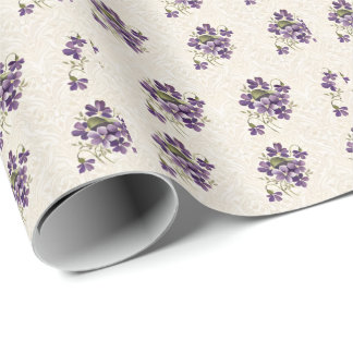 Art Nouveau Violet Floral Pattern – Vintage Geschenkpapier