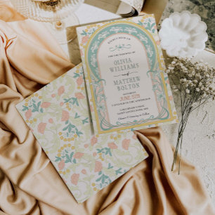 Art Nouveau Wedding Einladung Vintager Deko