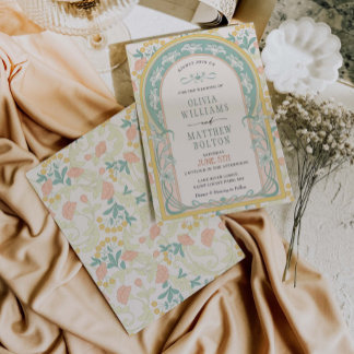 Art Nouveau Wedding Einladung Vintager Deko